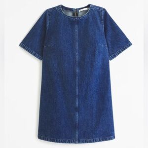 Abercrombie short sleeve denim shirt dress dark-wash